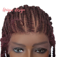 Load image into Gallery viewer, 30 Inches Box Braided Synthetic Lace Front Hair Wigs with Baby Hair for Black Women - promboutiqueonline