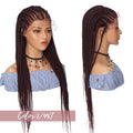 30 Inches Box Braided Synthetic Lace Front Hair Wigs with Baby Hair for Black Women - promboutiqueonline