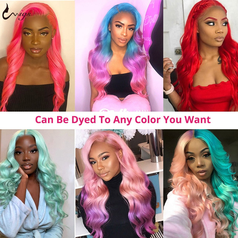 Blonde Body Wave Lace Front Wig Human Hair 30 inch Lace Wig HD Transparent Lace Frontal Wigs For Black Women - promboutiqueonline
