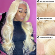 Load image into Gallery viewer, Blonde Body Wave Lace Front Wig Human Hair 30 inch Lace Wig HD Transparent Lace Frontal Wigs For Black Women - promboutiqueonline