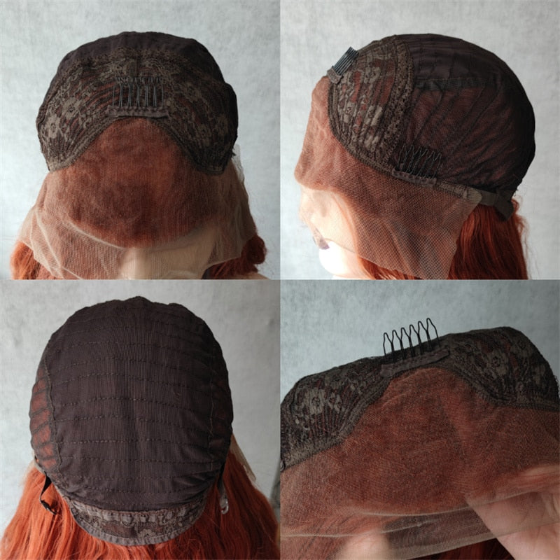 Long Ombre Blonde Braided Lace Wig Long Cornrow Braids Lace Wig  Box Braid  Lace Front Wig Synthetic Hair For Black Women - promboutiqueonline