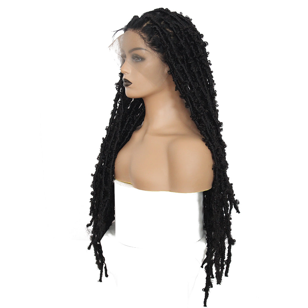 Synthetic Full Lace Braided Wigs for Black Women Long Crochet Braids Lace Loc Wigs - promboutiqueonline