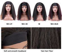 Load image into Gallery viewer, Afro Style Glueless Synthetic Headband Wigs Yaki Kinky Straight For Black Women 4color Available - promboutiqueonline