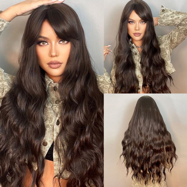 Purple Long Body Wave Synthetic Wigs for Women Cosplay Lolita Wigs High Temperature Fiber Hair - promboutiqueonline