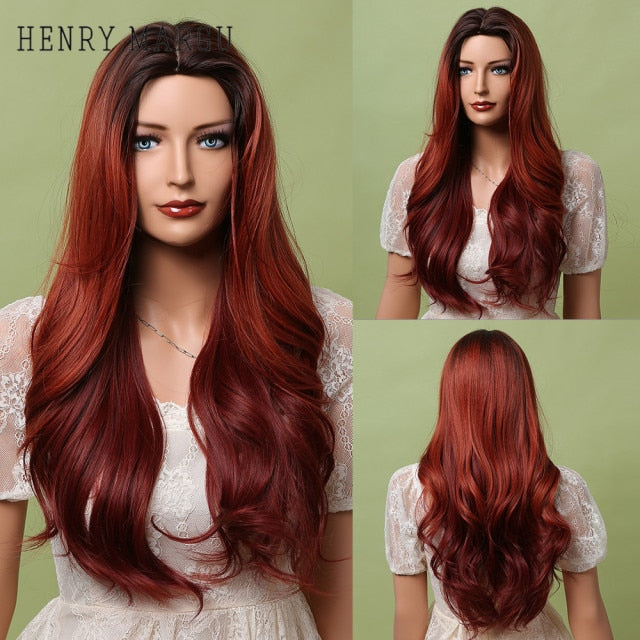 Purple Long Body Wave Synthetic Wigs for Women Cosplay Lolita Wigs High Temperature Fiber Hair - promboutiqueonline