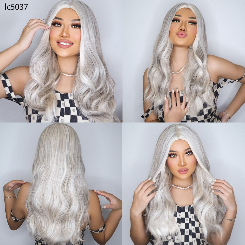 Purple Long Body Wave Synthetic Wigs for Women Cosplay Lolita Wigs High Temperature Fiber Hair - promboutiqueonline